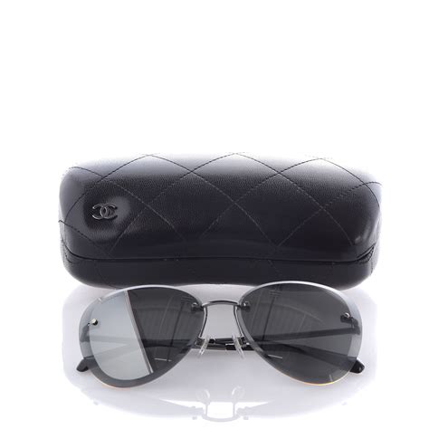 chanel 4239|CHANEL Mirrored Pilot Sunglasses 4239 Silver .